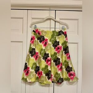 Vintage Ann Taylor Silk Dainty Floral Mini Skirt